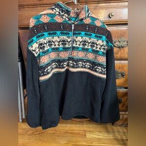 SHEIN Black and Multicolor Teddy Jacket